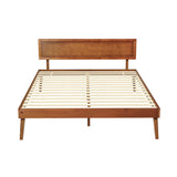 Zoey Bed Frame Wooden Bed Base - Walnut Queen
