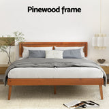 Zoey Bed Frame Wooden Bed Base - Walnut Queen