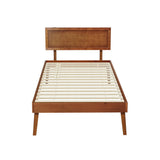 Zoey Bed Frame Wooden Bed Base - Walnut Single