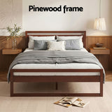 Ellie Bed Frame Wooden - Walnut Double