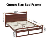 Ellie Bed Frame Wooden - Walnut Queen