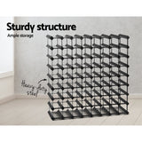 72 Bottle Timber Wine Rack Wooden Storage Wall Racks Holders Cellar - Black