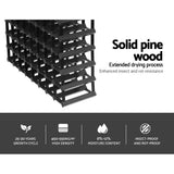 72 Bottle Timber Wine Rack Wooden Storage Wall Racks Holders Cellar - Black