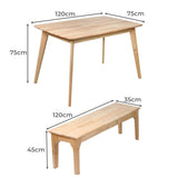 2-Piece Vittu Natural Dining Table & Chair Set Bench Industrial Computer