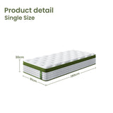 Riley 30cm 5-Zone Cooling Gel Memory Foam Pocket Spring Mattress - Single
