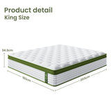 Aster 34cm Latex Hybrid 5-Zone Pocket Spring Mattress - King