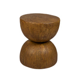 Iskander 40cm Side End Table Terrazzo Hourglass Magnesia Stool Stand Top - Oak