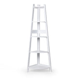 Levede 5 Tier Corner Shelf Wooden Storage White