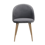 Cade Set of 2 Dining Chairs Seat Velvet French Provincial Kitchen Lounge - Grey