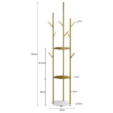 Coat Rack Clothes Stand 8 Hook Organizer - Gold