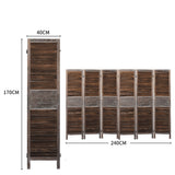 Room Divider 6 Panel Folding - Brown