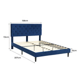 Hessonite Bed & Mattress Package - Blue Queen