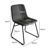 Cressida Set of 2 Dining Chairs Kitchen Table Chair Lounge Room Retro Padded Seat PU - Black
