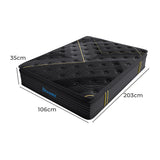 Nicola 35cm Spring Mattress Bamboo Euro Top Pocket HD Egg Foam - King Single