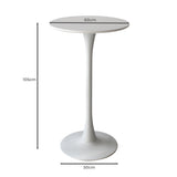 Set of 2 Round Bar Table Pub Tables - White