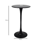 Set of 2 Round Bar Table Pub Tables - Black