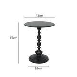 Ignatia Side Table Vintage End Round - Black