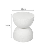 Iskander Side End Table Terrazzo Tables - Beige