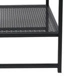 Iro 2-Tier Side Open Design Steel Home Shelf Compact Storage End Table - Black