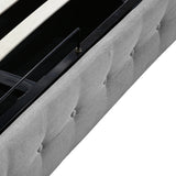 Syke Gas Lift Bed Frame Fabric Base with Storage - Grey Queen