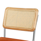 Verity Set of 2 Dining Chairs Chair Replica Cantilever Velvet Rattan Midcentury - Brown