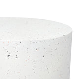 Ilithyia Side Table Terrazzo Round End - White