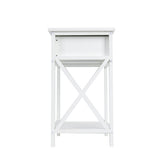 Caraquet Wooden Bedside Table - White