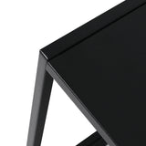 Iro 2-Tier Side Open Design Steel Home Shelf Compact Storage End Table - Black