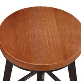 Set of 3 Potenza Industrial Pub Table & Bar Stools Wood Chair Set Home Kitchen Furniture - Black & Wood