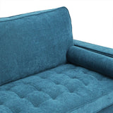 Maylee 3-Seater Fabric Sofa Armchair Couch 191cm Wide - Blue