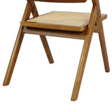 Abigail Set of 2 Foldable Rattan Dining Chairs - Walnut