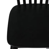 Cade Set of 2 Dining Chairs Side Replica Kitchen Wood Furniture - Black