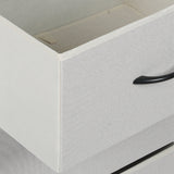 Waterloo Fabric Bedside Table with 2 Drawers - Beige