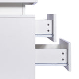 Inuvik LED Bedside Table RGB LED Storage Cabinet High Gloss Nightstand with 2 Drawers - White