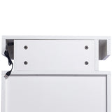 Inuvik LED Bedside Table RGB LED Storage Cabinet High Gloss Nightstand with 2 Drawers - White