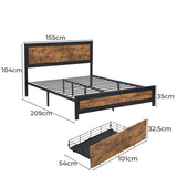 Placid Bed & Mattress Package with 20cm Mattress - Black & Wood Queen