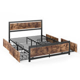Cosseted Bed & Mattress Package with 25cm Mattress - Black & Wood Queen