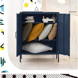 Ansel Metal Buffet Sideboard Cabinet - Blue