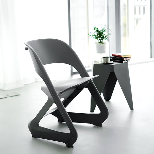 Kendall Set of 4 Dining Chairs Office Cafe Lounge Seat Stackable Plastic Leisure - Grey