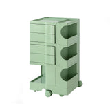 Vernon PP Plastic Bedside Table Side Table Nightstand Organizer Replica Boby Trolley 5 Tier with 4 Drawers - Green