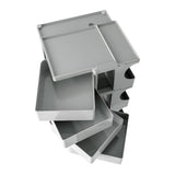 Vernon PP Plastic Bedside Table Side Table Nightstand Organizer Replica Boby Trolley 5 Tier with 4 Drawers - Grey