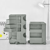 Vernon PP Plastic Bedside Table Side Table Nightstand Organizer Replica Boby Trolley 5 Tier with 4 Drawers - Grey