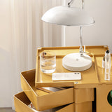Vernon PP Plastic Bedside Table Side Table Nightstand Organizer Replica Boby Trolley 5 Tier with 4 Drawers - Yellow