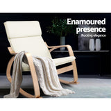 Maryam Rocking Armchair Nursing Bentwood - Beige