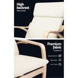 Maryam Rocking Armchair Nursing Bentwood - Beige