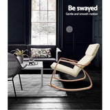 Maryam Rocking Armchair Nursing Bentwood - Beige