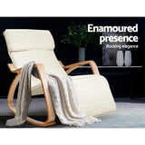 Maribel Rocking Armchair Footrest Nursing - Beige