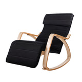 Maribel Rocking Armchair Footrest Nursing - Black