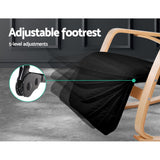 Maribel Rocking Armchair Footrest Nursing - Black
