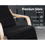 Maribel Rocking Armchair Footrest Nursing - Black
